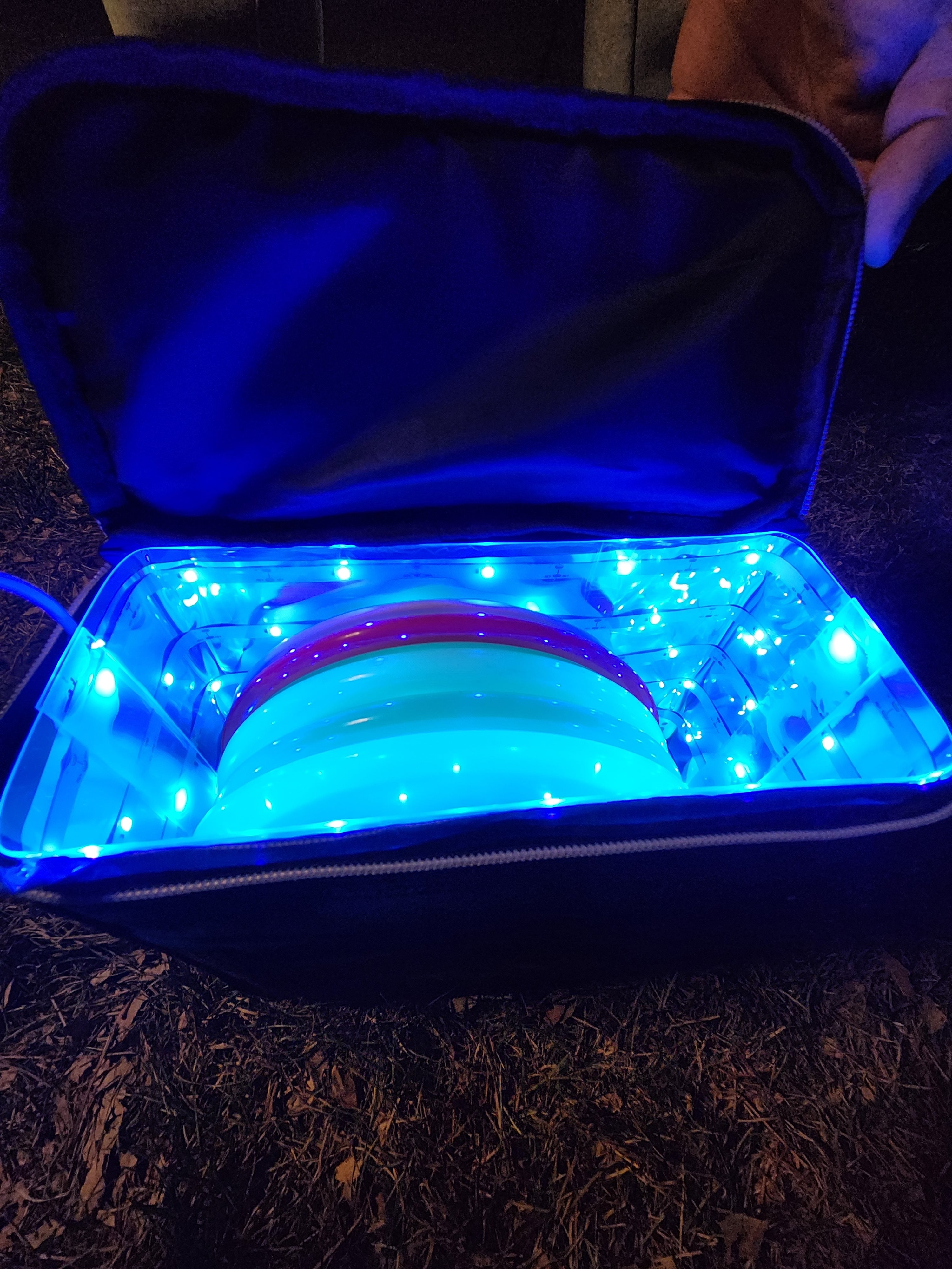 FABRIKK bags light up when open to help you find what you need at night