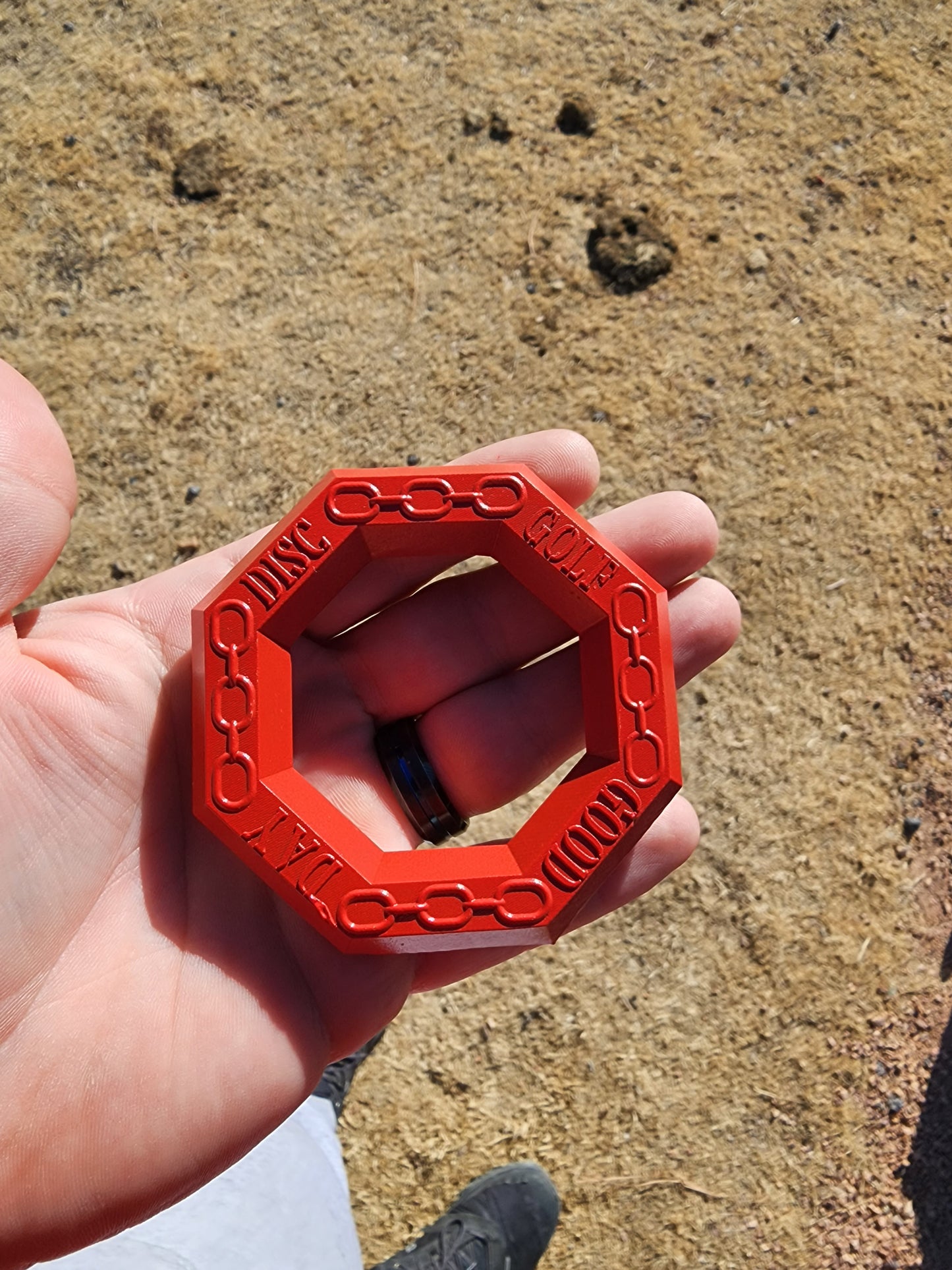 Octogan mini that stores on your disc golf cart handle